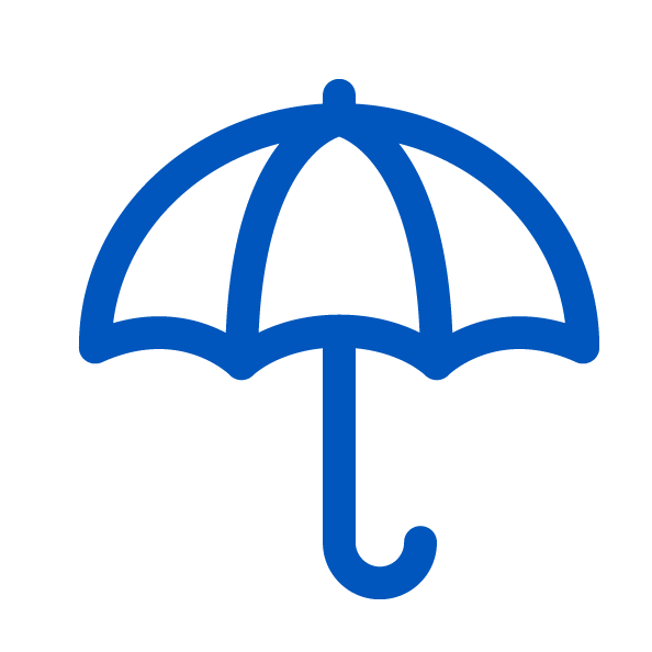 tech rental malaysia umbrella icon in blue colour